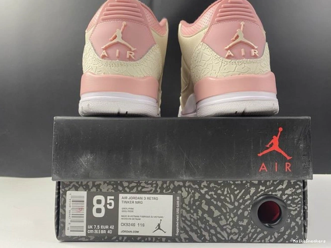 MaikeSneakers Retro Jordan Rust (W) Sail Pink 3 Air CK9246-116 0731